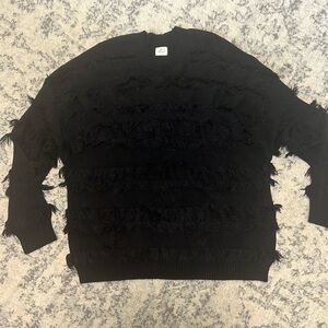 Blue Buttercup Oversized fringed sweater Size M